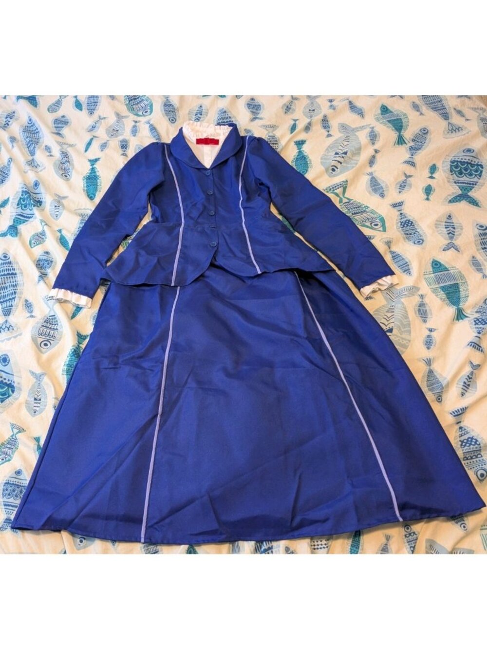 Girls' Size L 10-12 Mary Poppins Costume Official Disney Licensed Blue Dress EUC